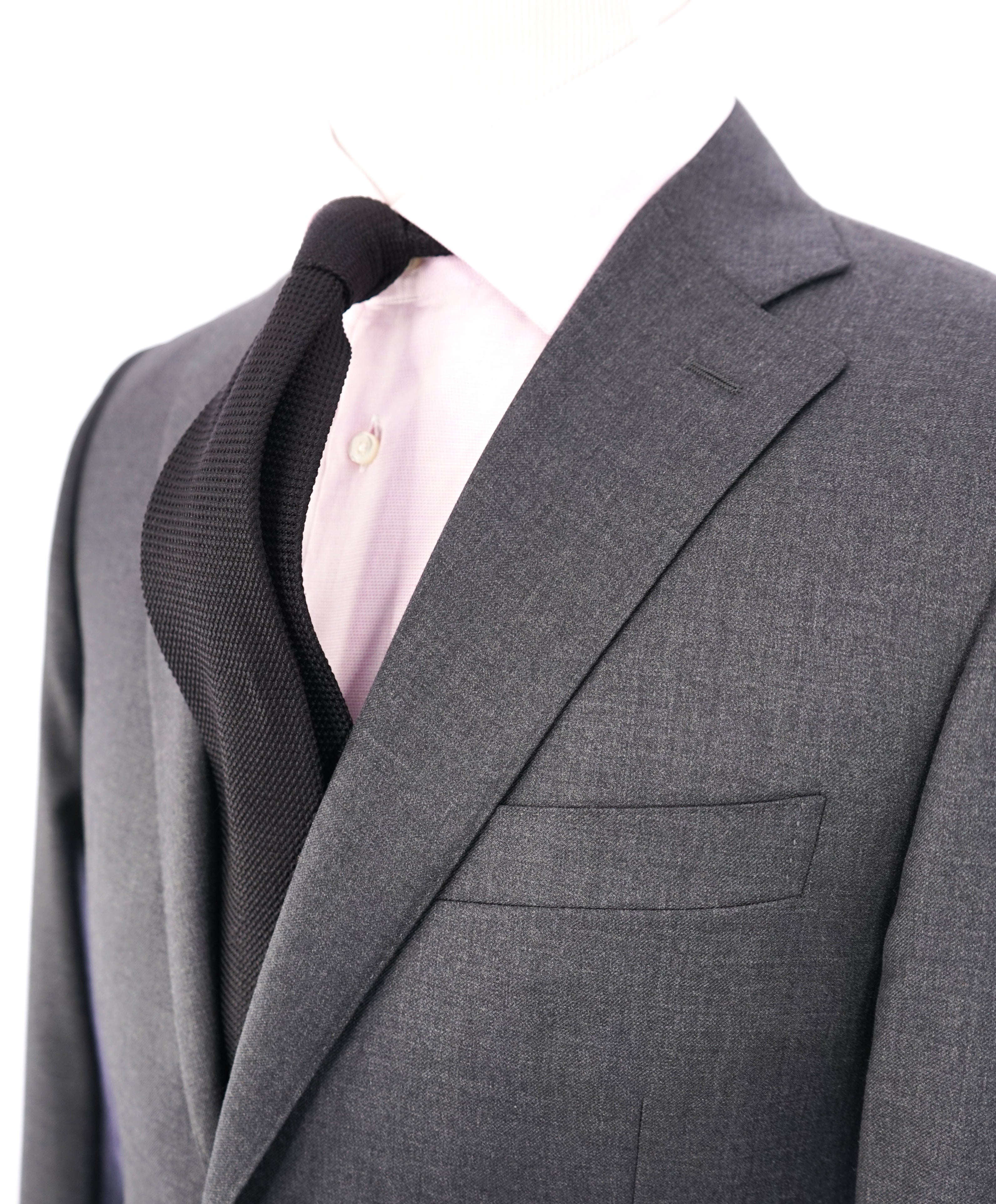 CANALI - Gray Charcoal Notch Lapel Iconic Suit - 44R