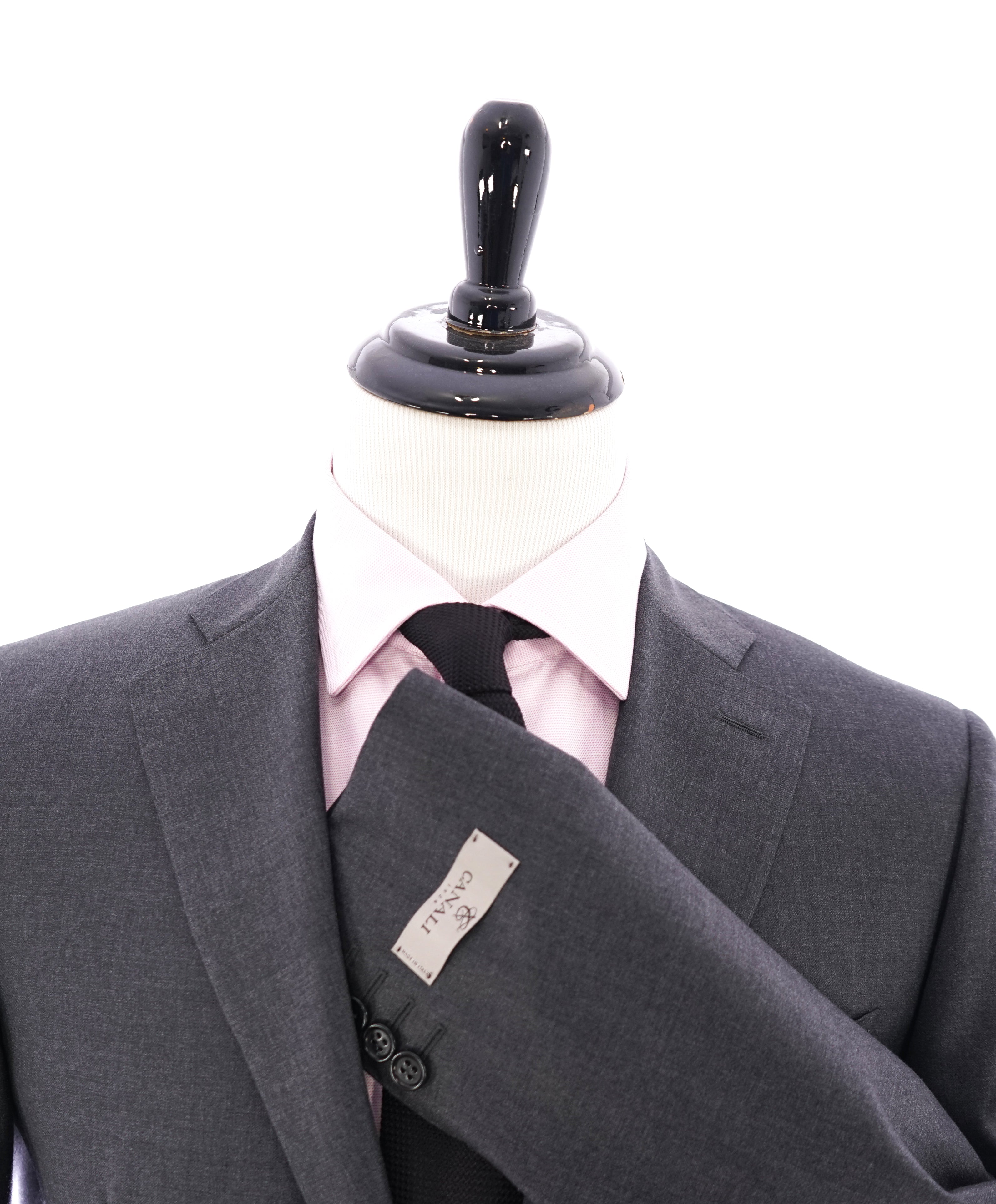 CANALI - Gray Charcoal Notch Lapel Iconic Suit - 44R