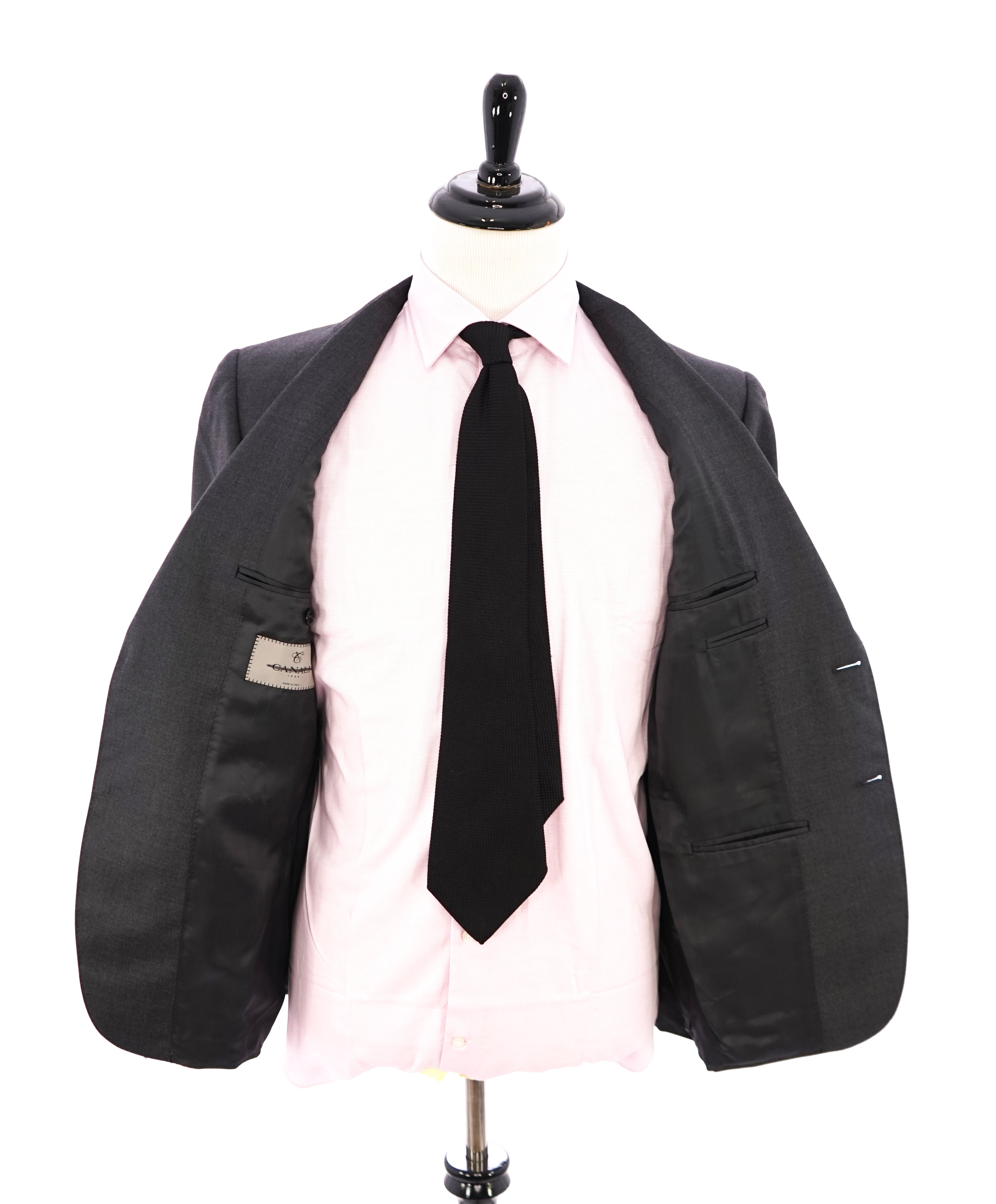 CANALI - Gray Charcoal Notch Lapel Iconic Suit - 44R