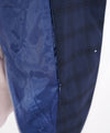 COLE HAAN - Medium Blue Bold Plaid Semi-Lined "Spandex Blend" Blazer - 42R