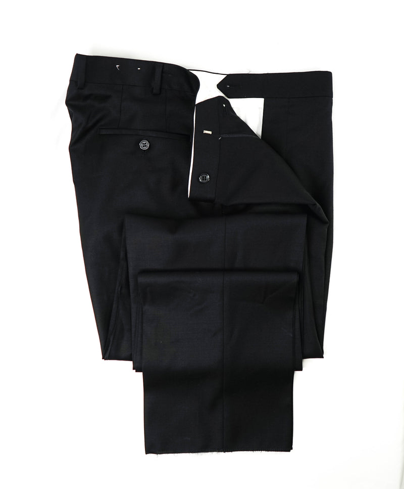 SAMUELSOHN - *SUPER 120's* Black Wool Flat Front Dress Pants - 36W