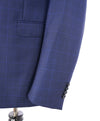 Z ZEGNA - Cobalt Blue Textured Plaid Check Fabric Drop 7 Wool Suit - 40R