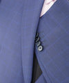 Z ZEGNA - Cobalt Blue Textured Plaid Check Fabric Drop 7 Wool Suit - 40R