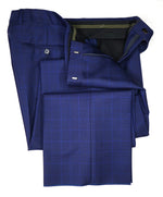 Z ZEGNA - Cobalt Blue Textured Plaid Check Fabric Drop 7 Wool Suit - 40R