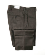SAMUELSOHN - "SUPER 120's" Brown *Closet Staple* Wool Flat Front Pants - 32W