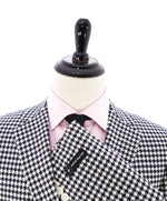 SAKS 5TH AVE BY HICKEY FREEMAN - Navy & Ivory Houndstooth Wool Blazer - 42L