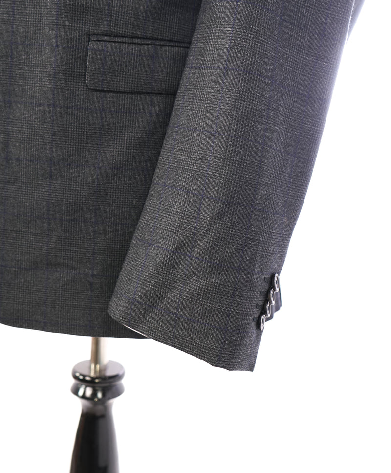 Z ZEGNA - Prince of Wales Gray & Blue Check Plaid Blazer Drop 8 - 44R