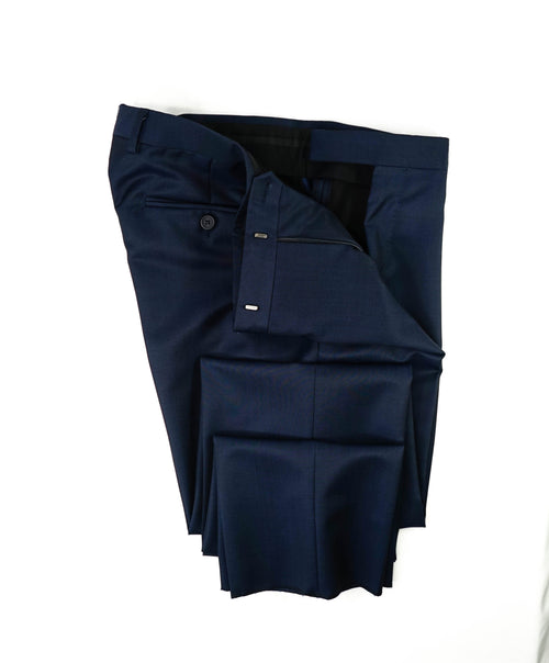 Z ZEGNA - *WOOL & MOHAIR* Sharkskin Blue Flat Front Dress Pants - 34W