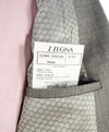 Z ZEGNA -"TECHMERINO" Geometric Textured Gray Drop 8 Wool Suit Slim - 42L