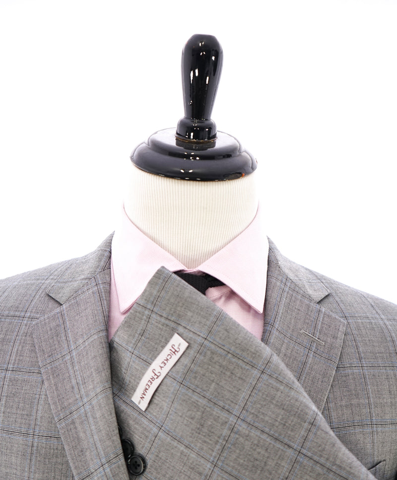 HICKEY FREEMAN - Gray & Blue Multi Plaid Check "Milburn ii" Suit - 42L