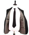 $1,295 HUGO BOSS - *SUPER 100* Black HORN BUTTON Notch Lapel Suit - 42L
