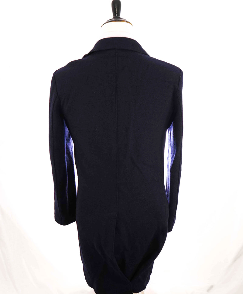 $1,395 ELEVENTY - Navy Blue Essential Pure Wool Top Coat - 40 US (50EU)