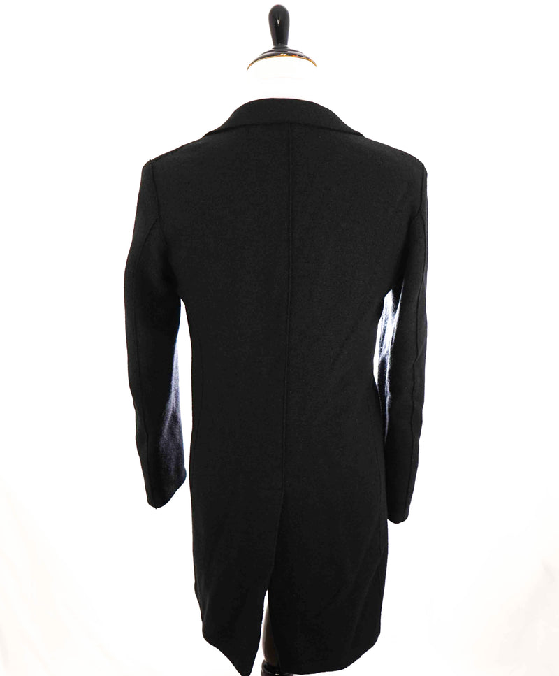 $1,395 ELEVENTY - Black Essential Pure Wool Top Coat - 42 US (52EU)