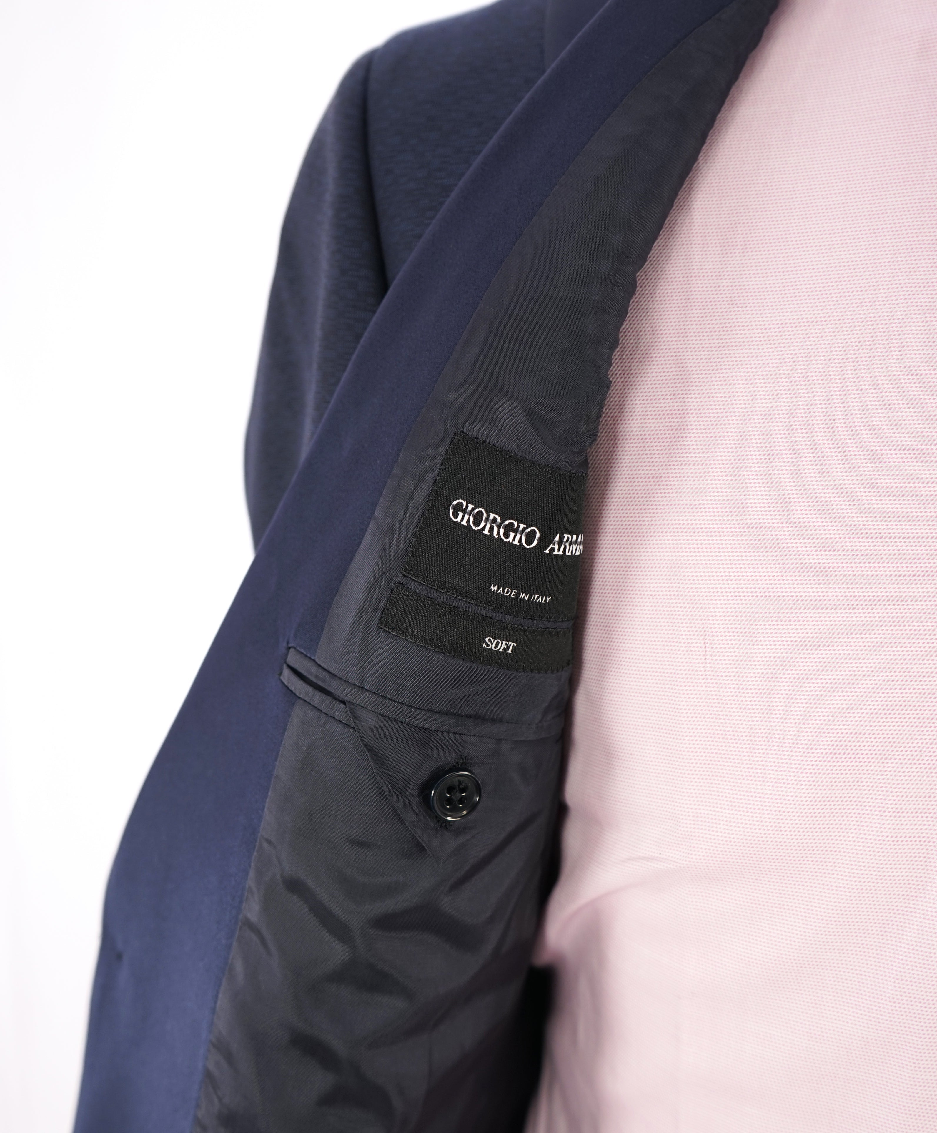 $3,095 GIORGIO ARMANI - Blue Peak Lapel "SOFT" Textured Dinner Jacket Blazer - 42R