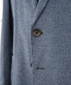 ARMANI COLLEZIONI - Unlined Blue Houndstooth Slim Updated Cotton Blazer - 42R