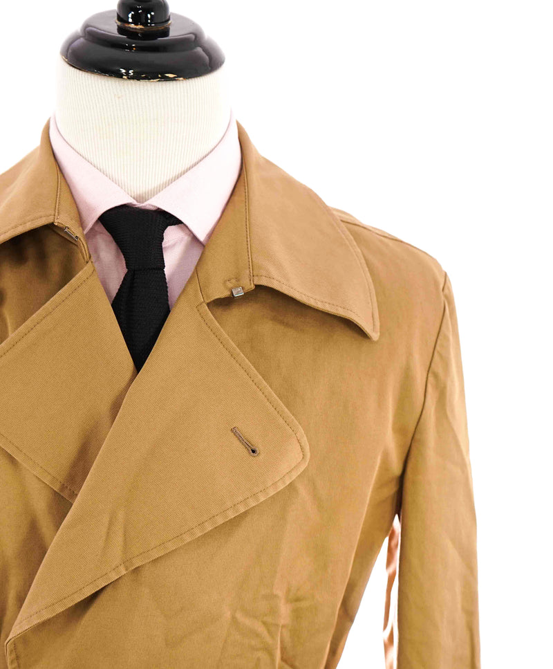 $1,495 ELEVENTY - Camel Trench Coat Jacket In Cotton With Belt Coat- 40 (50EU)