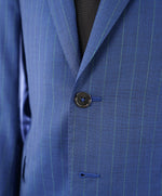 ISAIA - "160's SARTORIA 2PLY" Logo Cobalt Blue & Mint Green LOGO Blazer - 44R