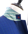 ISAIA - "160's SARTORIA 2PLY" Logo Cobalt Blue & Mint Green LOGO Blazer - 44R
