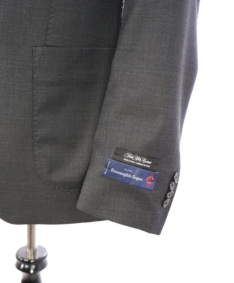 SAKS FIFTH AVENUE - ERMENEGILDO ZEGNA Silk Gray Patch Pocket Blazer - 40S