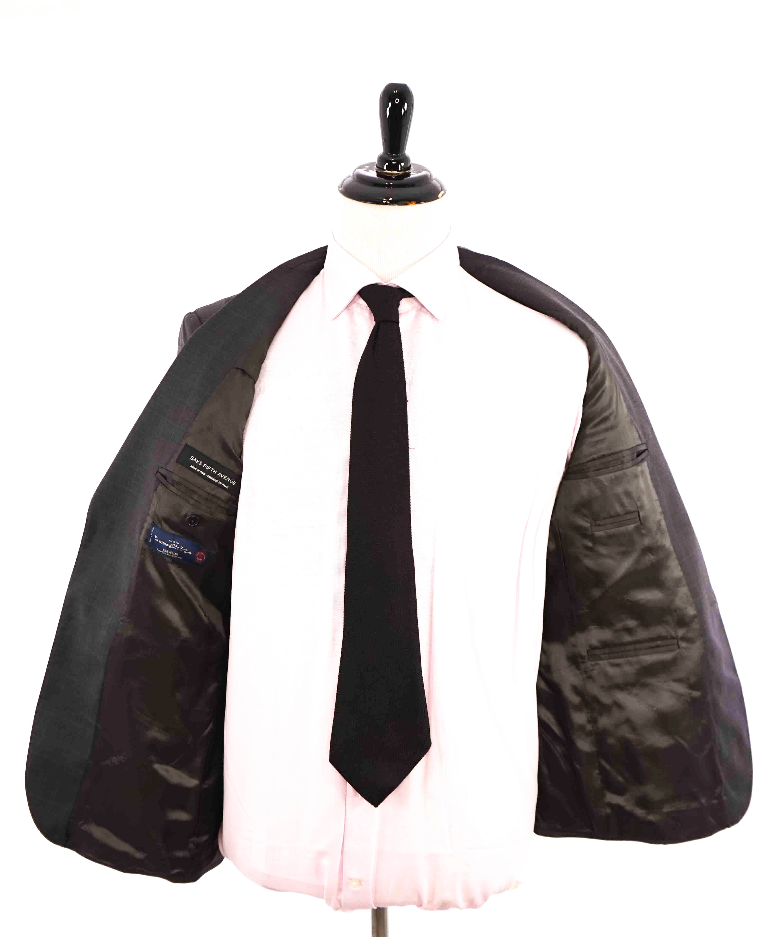 $995 ERMENEGILDO ZEGNA -By SAKS FIFTH AVENUE Gray Windowpane Blazer-36S