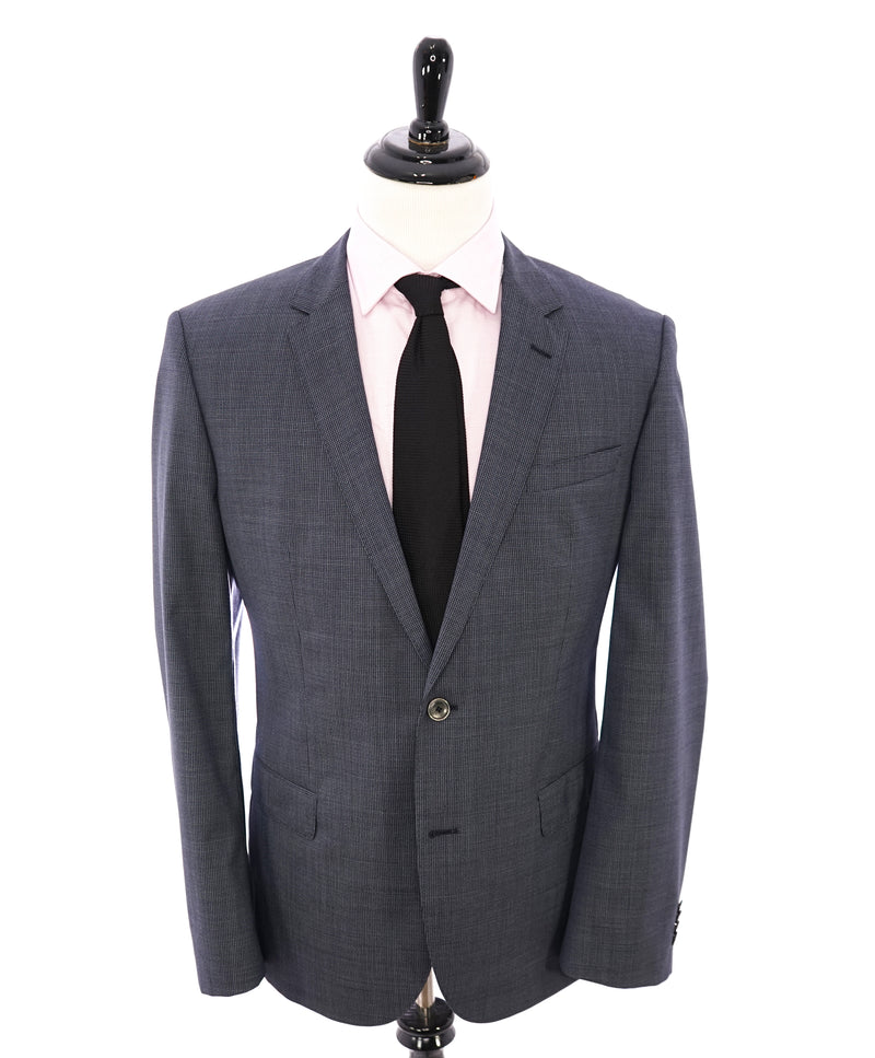 HUGO BOSS - "Guabello" Italian Fabric Blue MicroCheck Blazer Pearl Buttons - 44R