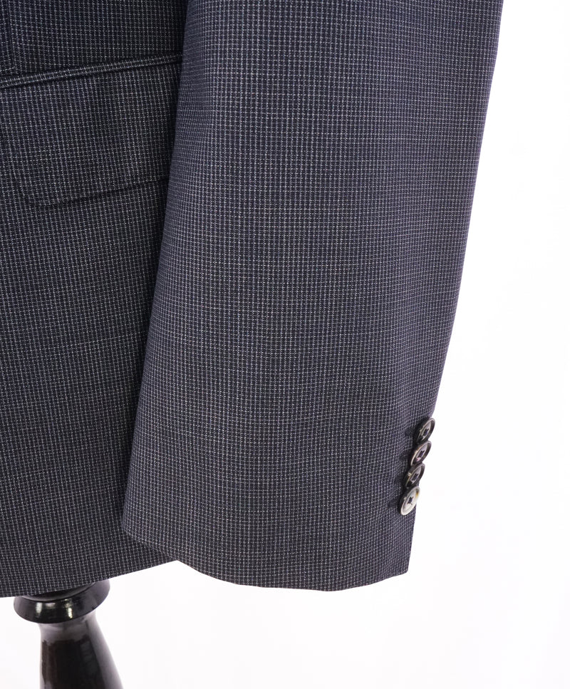 HUGO BOSS - "Guabello" Italian Fabric Blue MicroCheck Blazer Pearl Buttons - 44R