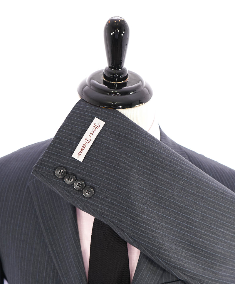 HICKEY FREEMAN - Gray on Gray Tonal Stripe "Milburn ii" Notch Lapel Suit - 42L