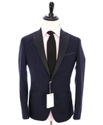 ELEVENTY - "PLATINUM" Hand Made Blue Peak Lapel Tuxedo Unconstructed - 36R