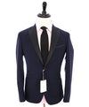 ELEVENTY - "PLATINUM" Hand Made Blue Peak Lapel Tuxedo Unconstructed - 42R