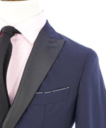 ELEVENTY - "PLATINUM" Hand Made Blue Peak Lapel Tuxedo Unconstructed - 36R