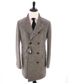 ELEVENTY - Gray & Camel Herringbone Double Breasted Overcoat - 44