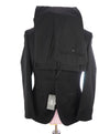 $1,295 HUGO BOSS - "REDA Super100" Solid Black Notch Lapel Suit - 40S