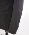 ARMANI COLLEZIONI - Black Textured Peak Lapel "M Line" Slim Suit - 38R