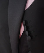 ARMANI COLLEZIONI - Black Textured Peak Lapel "M Line" Slim Suit - 38R