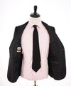 ARMANI COLLEZIONI - Black Textured Peak Lapel "M Line" Slim Suit - 38R