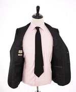 ARMANI COLLEZIONI - Black Textured Peak Lapel "M Line" Slim Suit - 38R