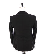 ARMANI COLLEZIONI - Black Textured Peak Lapel "M Line" Slim Suit - 38R