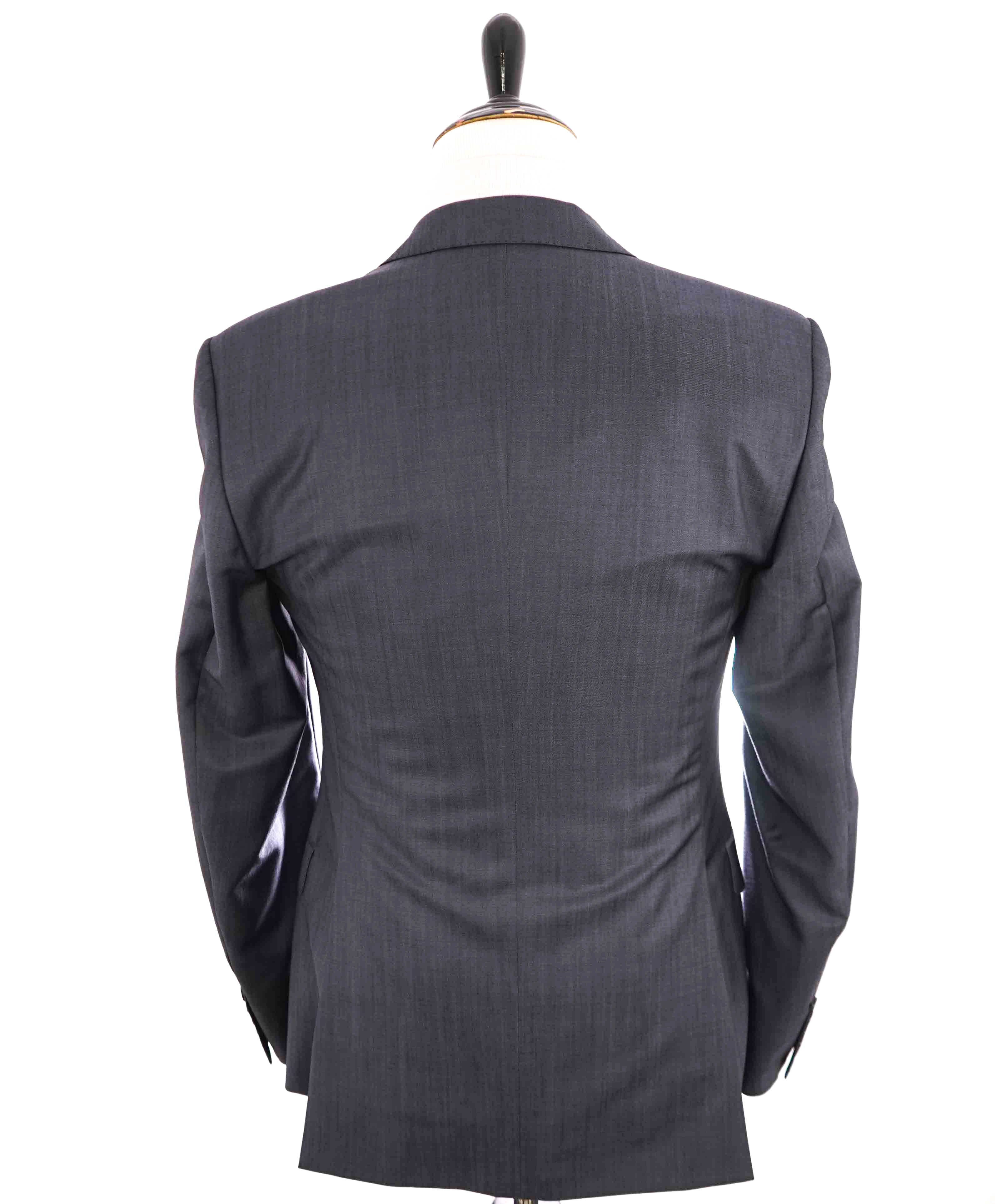 $995 Z ZEGNA - Steel Blue Sharkskin Mohair 2-Button Notch Lapel Blazer - 38R