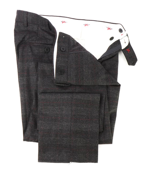 ISAIA - CASHMERE 170's Weightless Flannel Base "Sanita" Dress Pants Flat Front- 32W