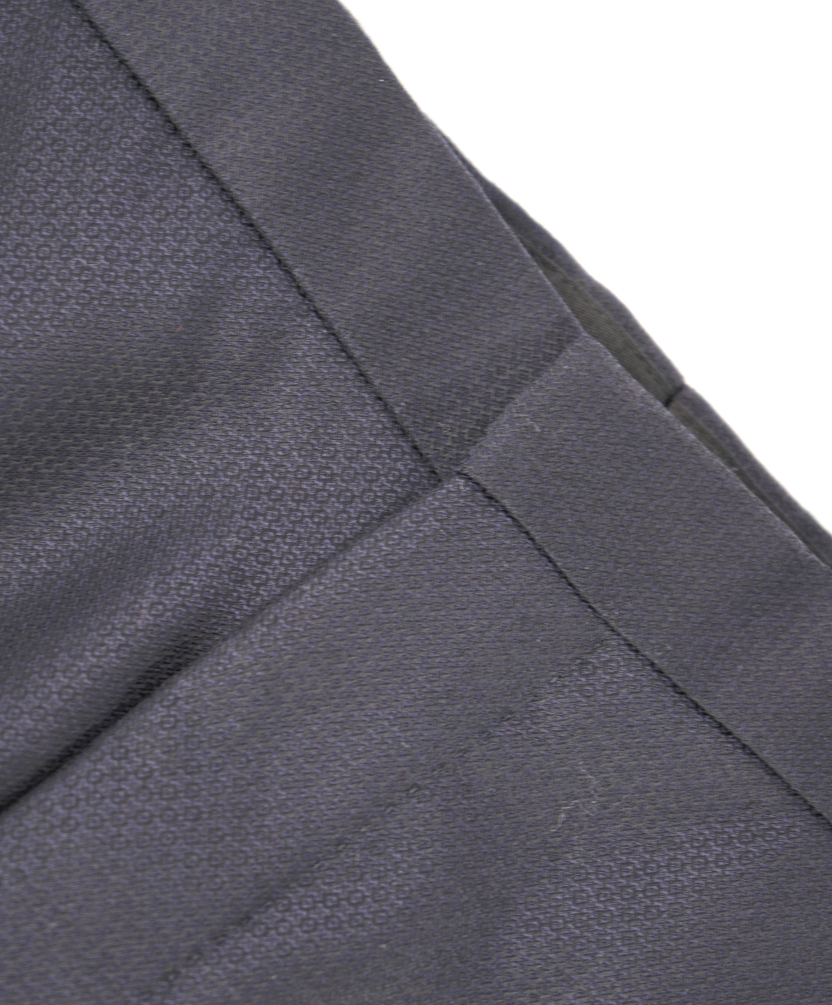ARMANI COLLEZIONI -Navy Geometric Weave Tux Dinner Flat Front Dress Pants - 35W
