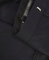 ARMANI COLLEZIONI -Navy Geometric Weave Tux Dinner Flat Front Dress Pants - 35W