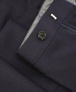 HICKEY FREEMAN - Solid Navy Closet Staple Wool Flat Front Dress Pants - 34W