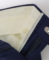 HICKEY FREEMAN -  Blue MicroCheck Plaid Wool Flat Front Dress Pants - 39W