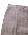 CANALI - Brown Bold Check Plaid Wool Flat Front Dress Pants - 34W