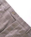 CANALI - Brown Bold Check Plaid Wool Flat Front Dress Pants - 34W