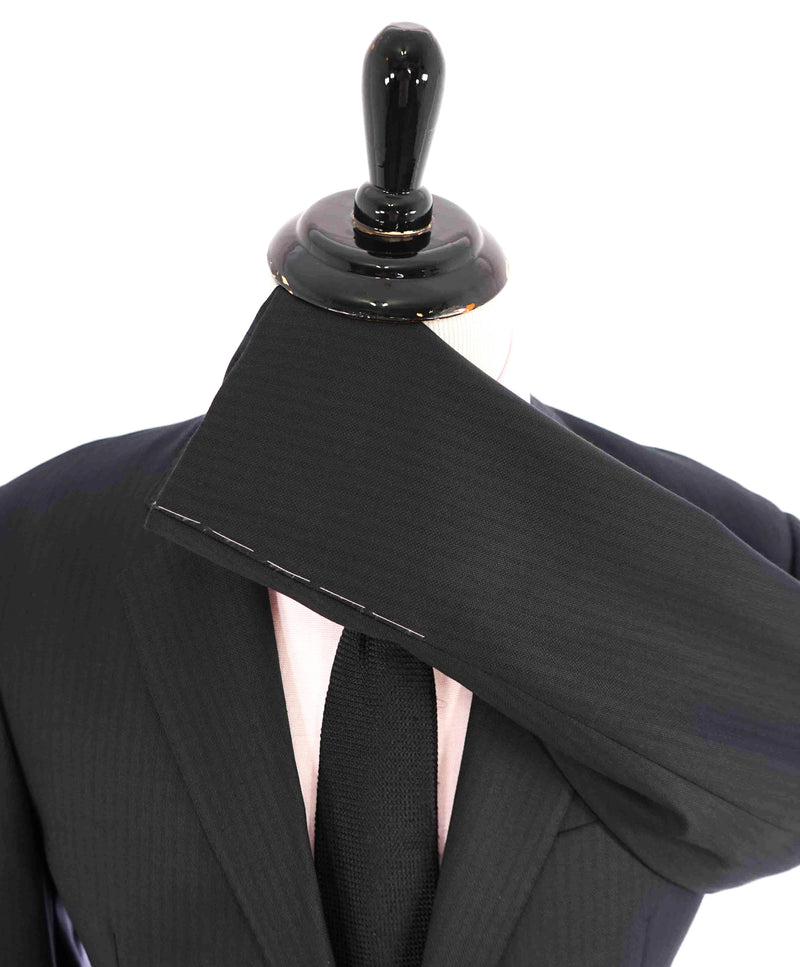 $2,995 GIORGIO ARMANI - “SOFT” Textured Royal Oxford Weave Black Blazer - 40R