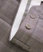 CANALI - Brown Bold Check Plaid Wool Flat Front Dress Pants - 38W