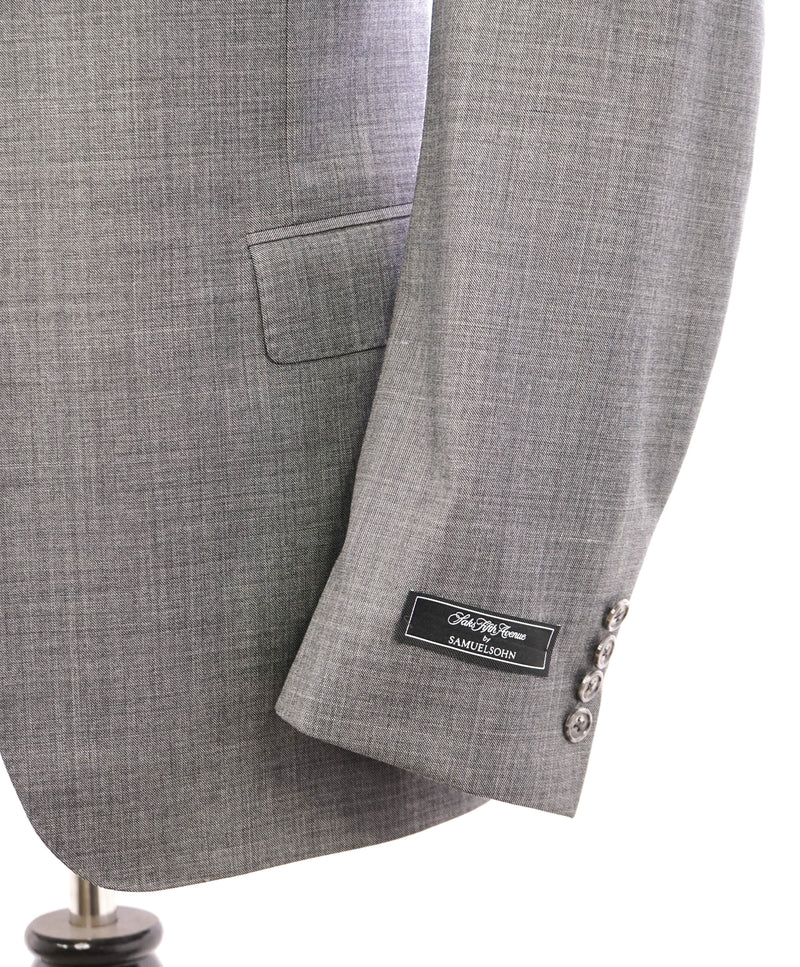 SAMUELSOHN - "SB YARDLEY" Medium Gray Super 120's Solid Suit - 44R