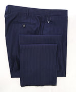 CANALI - Royal Blue Herringbone Flat Front Dress Pants - 37W