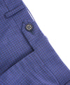 CANALI - Blue & Purple Bold Houndstooth Flat Front Dress Pants - 36W